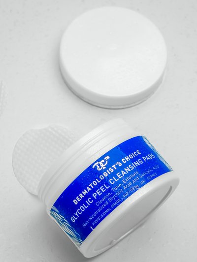 Dermatologist's Choice Glycolic Peel Cleansing Pads with Non-Neutralized Glycolic Acid AHA + Salicylic Acid BHA product