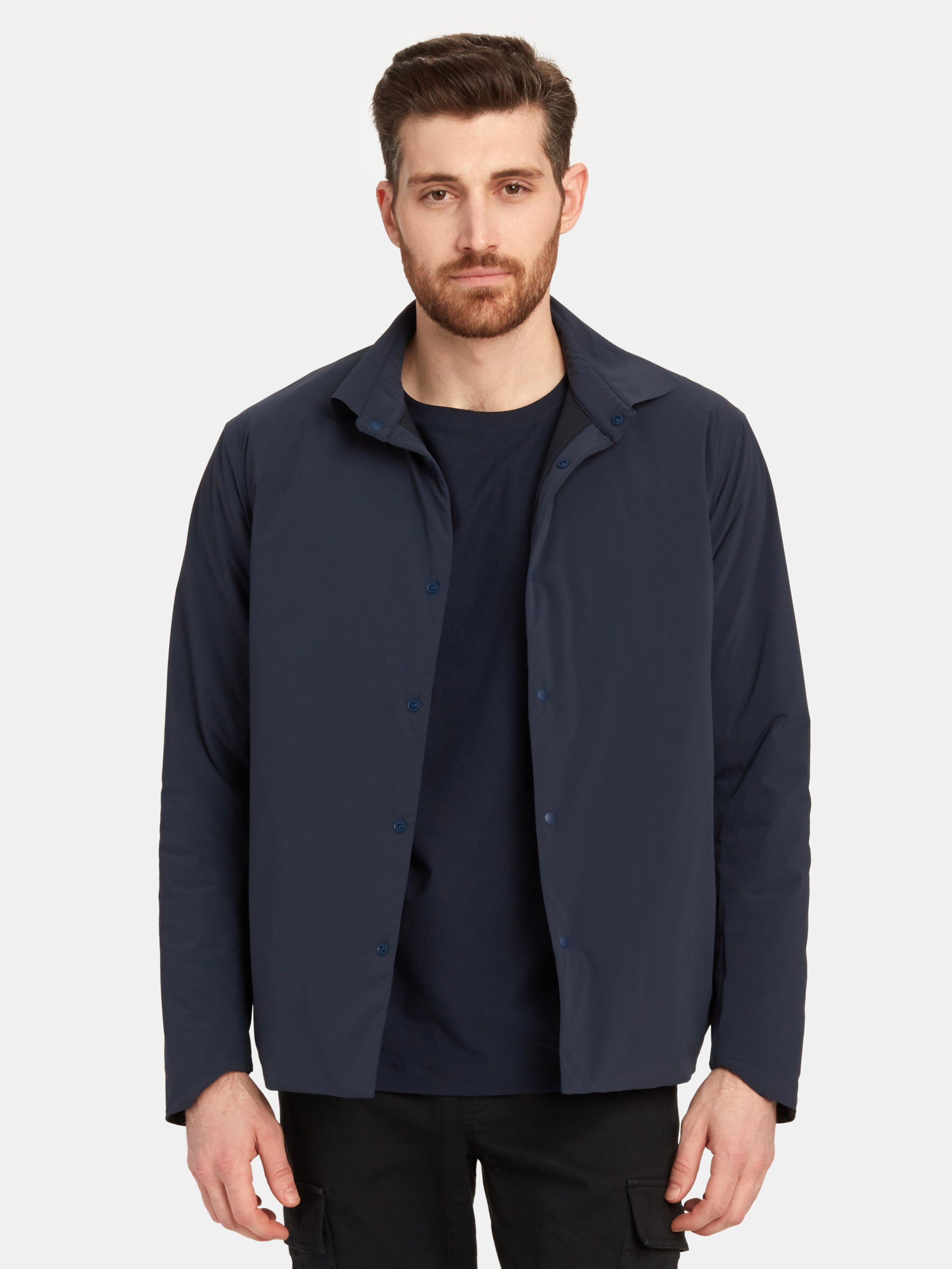 Descente Insulated Long Sleeve Shirt In Blueish Navy