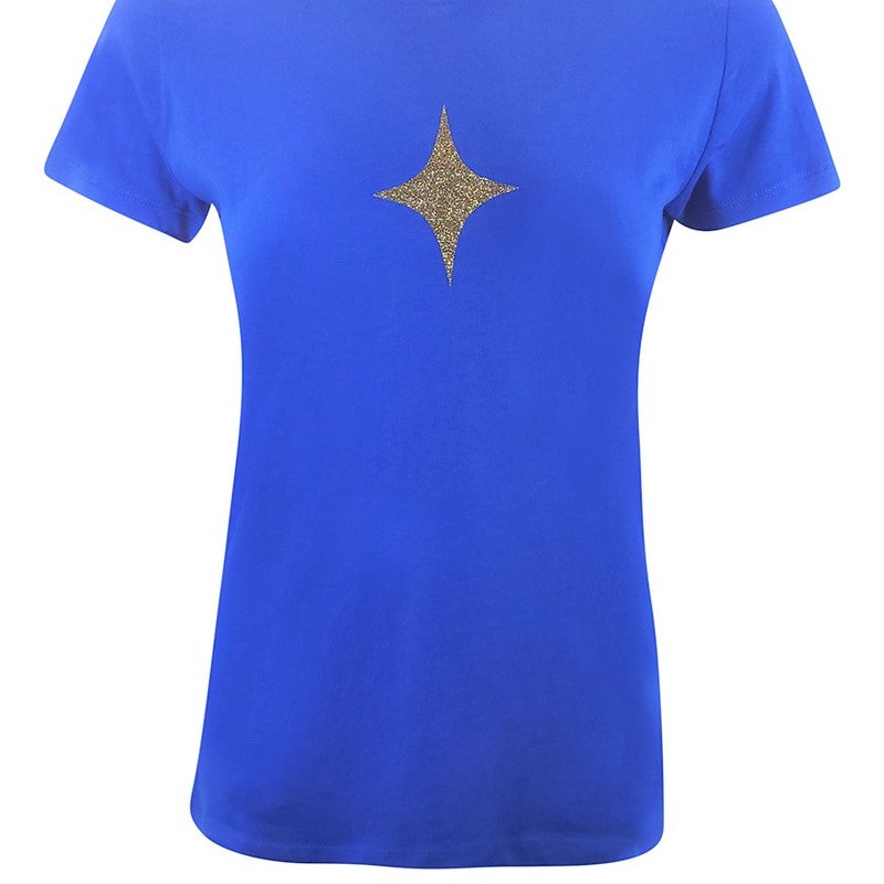 Designing Hollywood Cotton Mid Blue Star Lady T Shirt