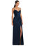 Cowl-Neck Draped Wrap Maxi Dress With Front Slit - 3072 - Midnight Navy