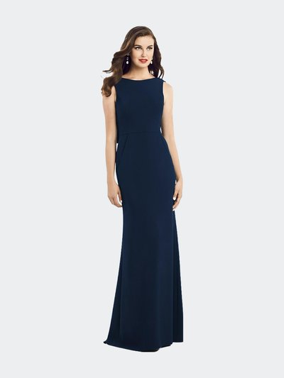 Dessy Collection Draped Backless Crepe Dress With Pockets product