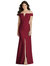 Off-the-Shoulder Notch Trumpet Gown with Front Slit - 3038 - Burgundy