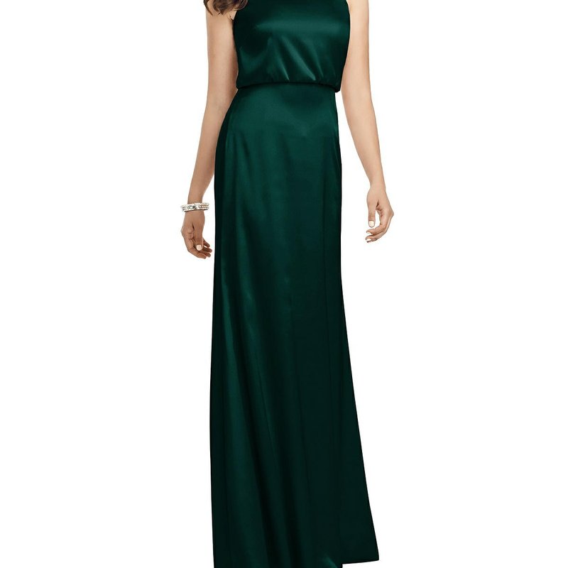 Dessy Collection Sleeveless Blouson Bodice Trumpet Gown In Evergreen