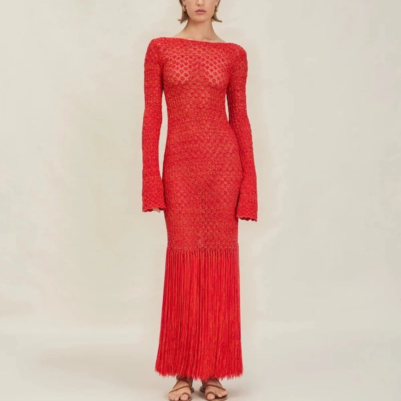 Shop Devon Windsor Callista Dress In Red