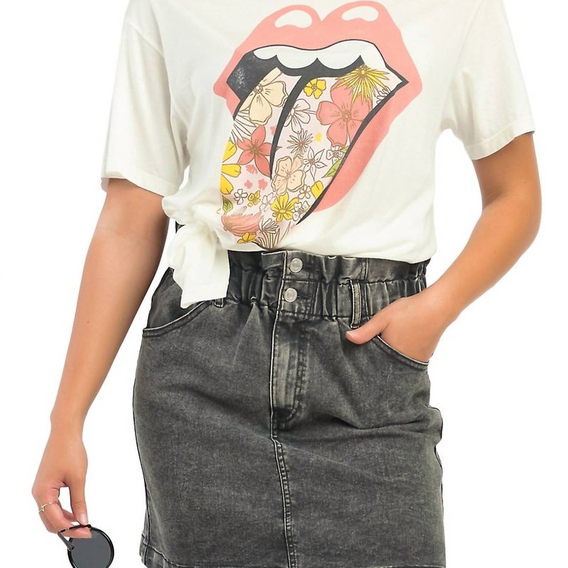 Dex Short-sleeve Graphic Lips T-shirt In White