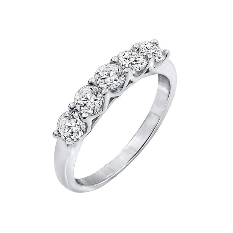 Diamonbliss 100-facet Round 5-stone Ring In Grey