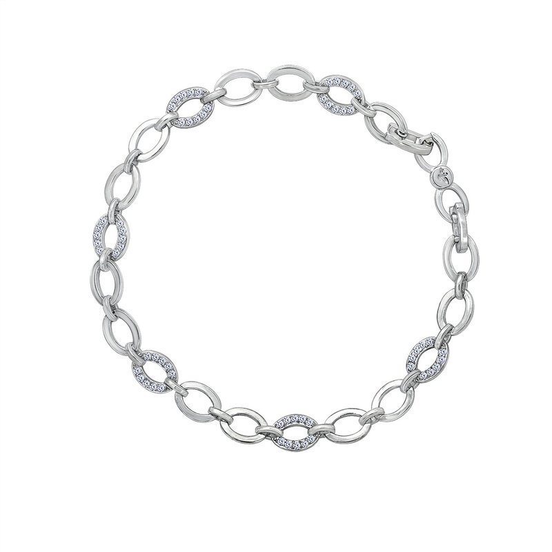 Diamonbliss Alternating Pave-linked Chain Bracelet In Grey