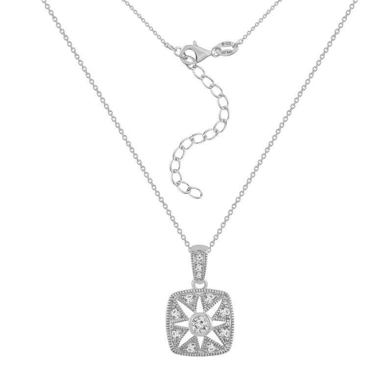 Diamonbliss Antique Pendant Necklace In Grey