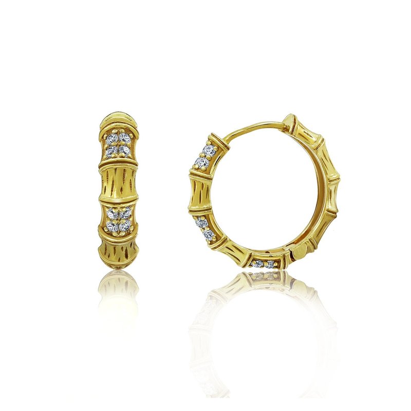 Diamonbliss Bamboo Joints Earrings In Gold