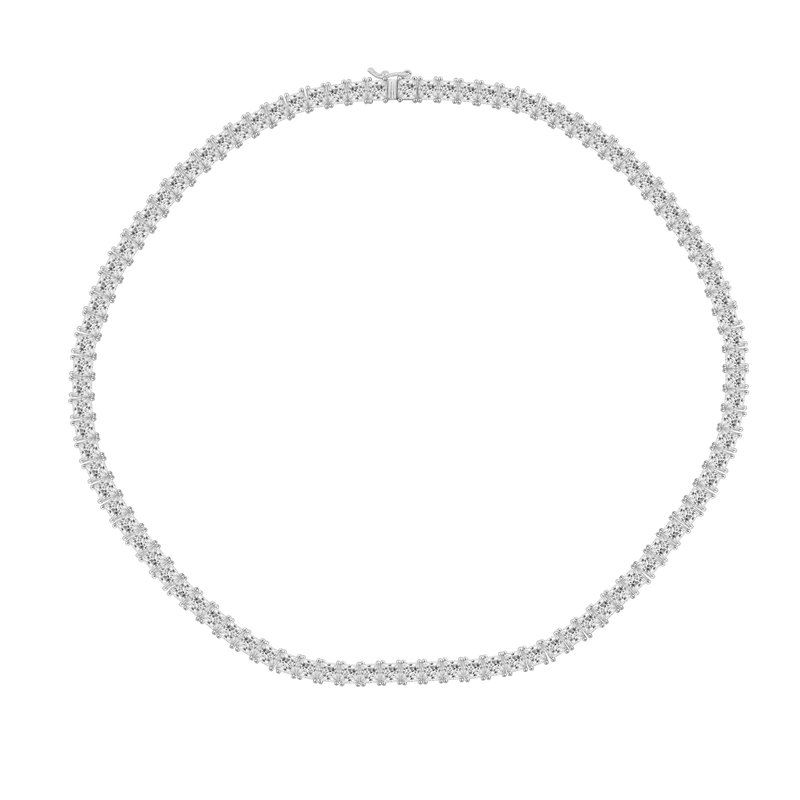 Diamonbliss Imitation Princess Tennis Necklace In Grey