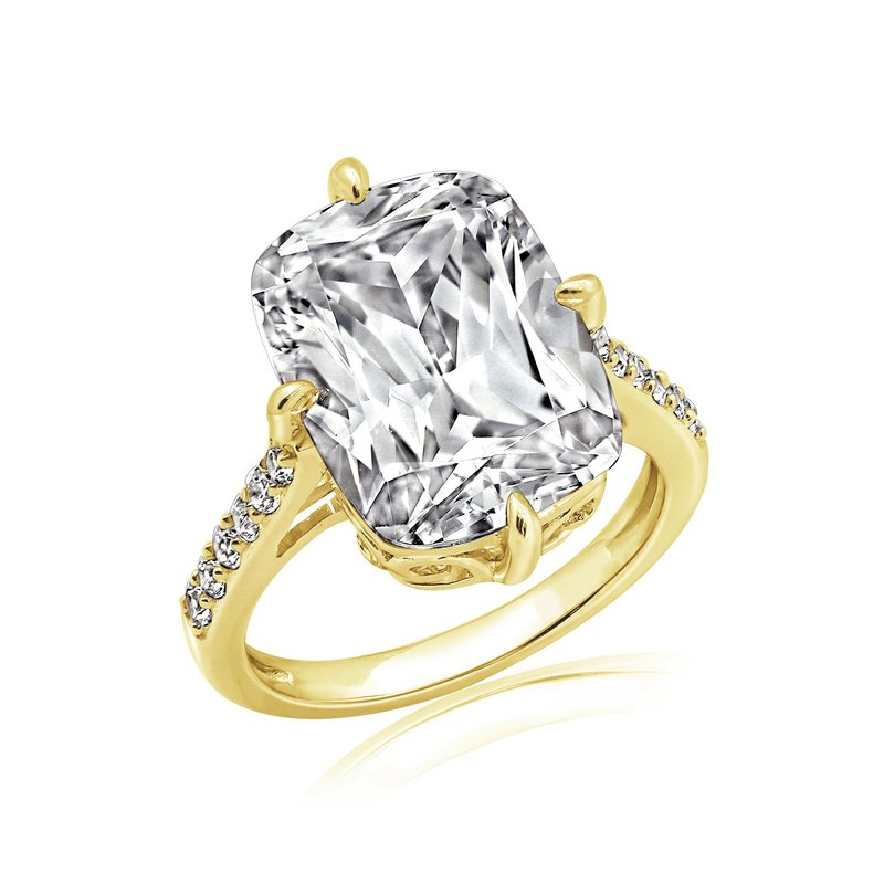 Diamonbliss Cathedral Emerald Cut Cocktail Ring In Gold
