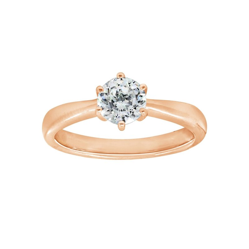 Diamonbliss Classic Round Solitaire Ring In Pink