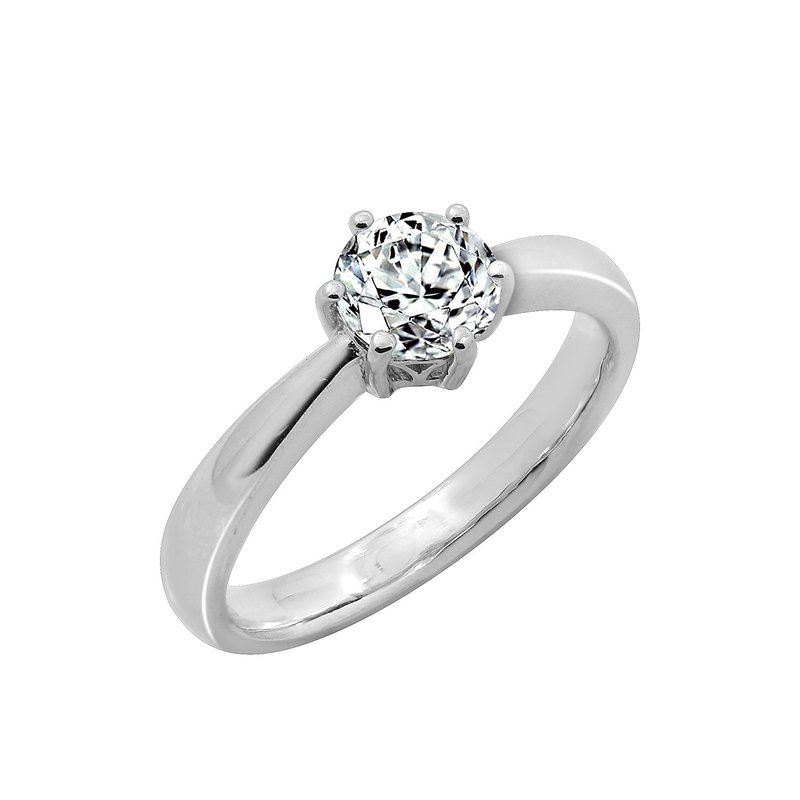 Diamonbliss Classic Round Solitaire Ring In Grey
