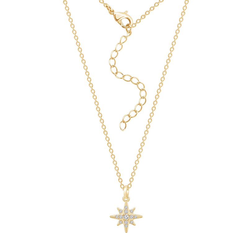 Diamonbliss Dainty Starburst Pendant Necklace In Gold