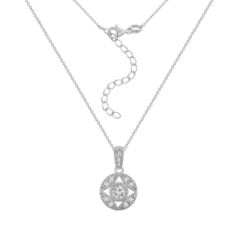 Diamonbliss Hollow Antique Pendant Necklace In White
