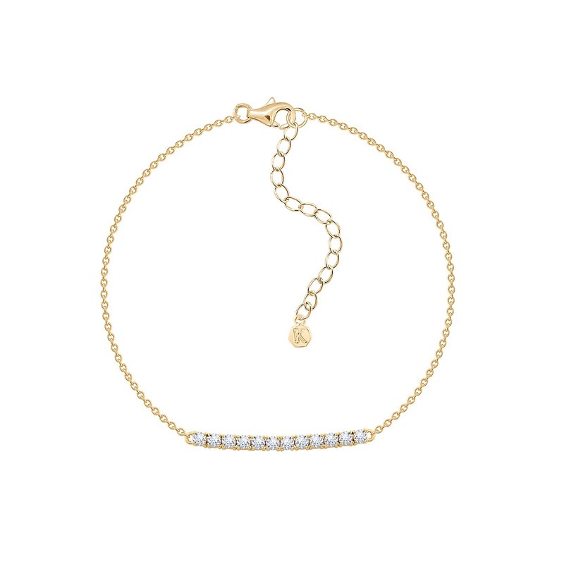 Shop Diamonbliss Horizontal Round Bar Bracelet In Gold
