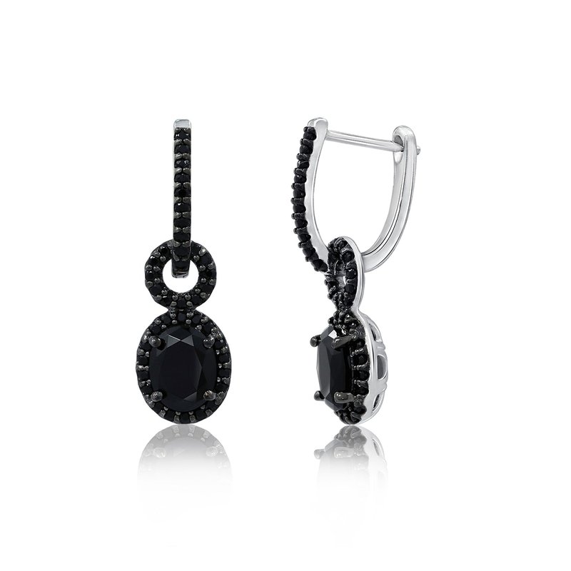 Diamonbliss Oval Drop Earrings In Black