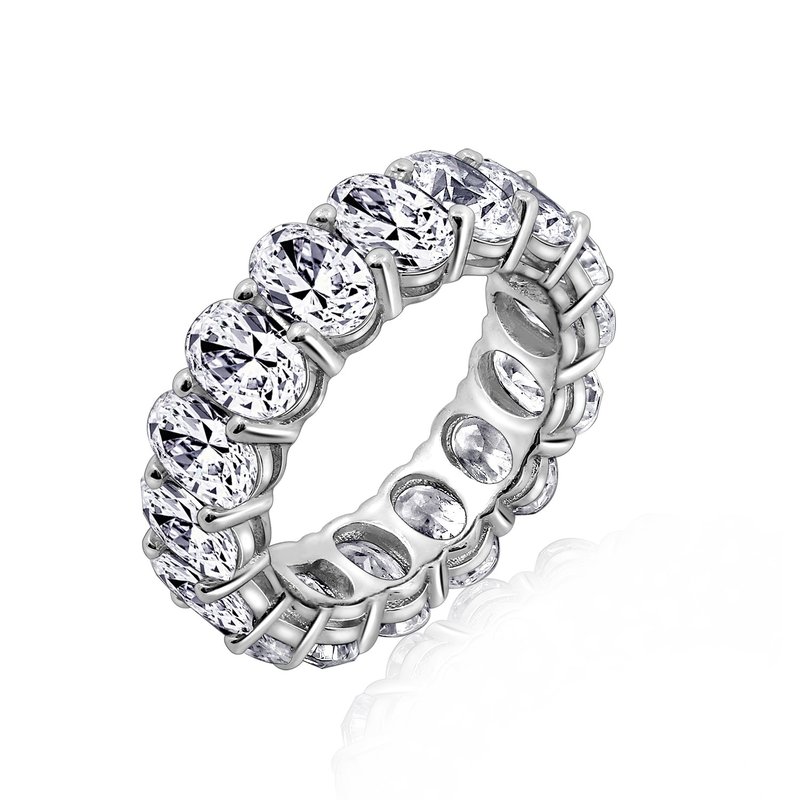 Diamonbliss Oval Eternity Band Ring In Grey