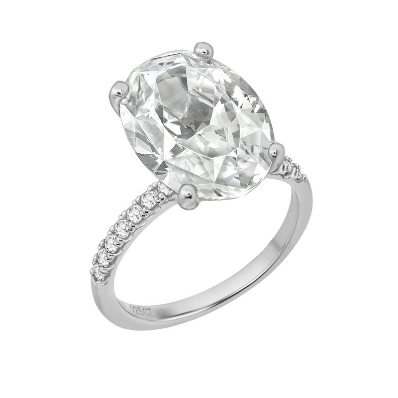 Diamonbliss Oval Solitaire Engagement Ring In Grey