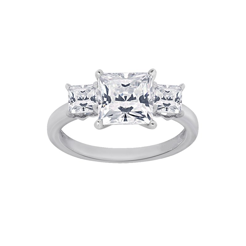 Diamonbliss Princess 3-stone Ring In Grey
