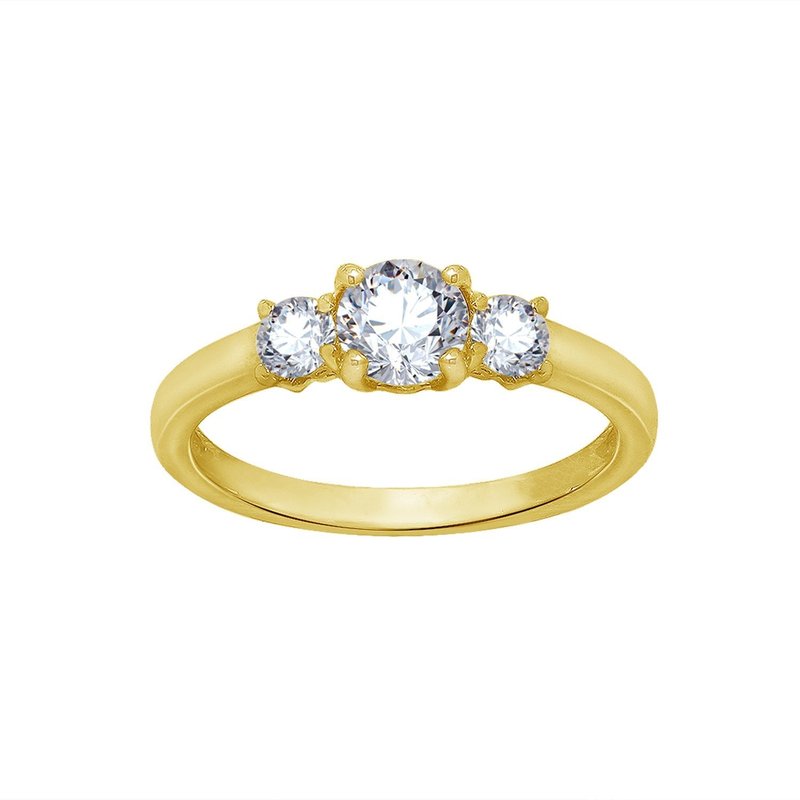 Shop Diamonbliss Round 3-stone Ring In Yellow