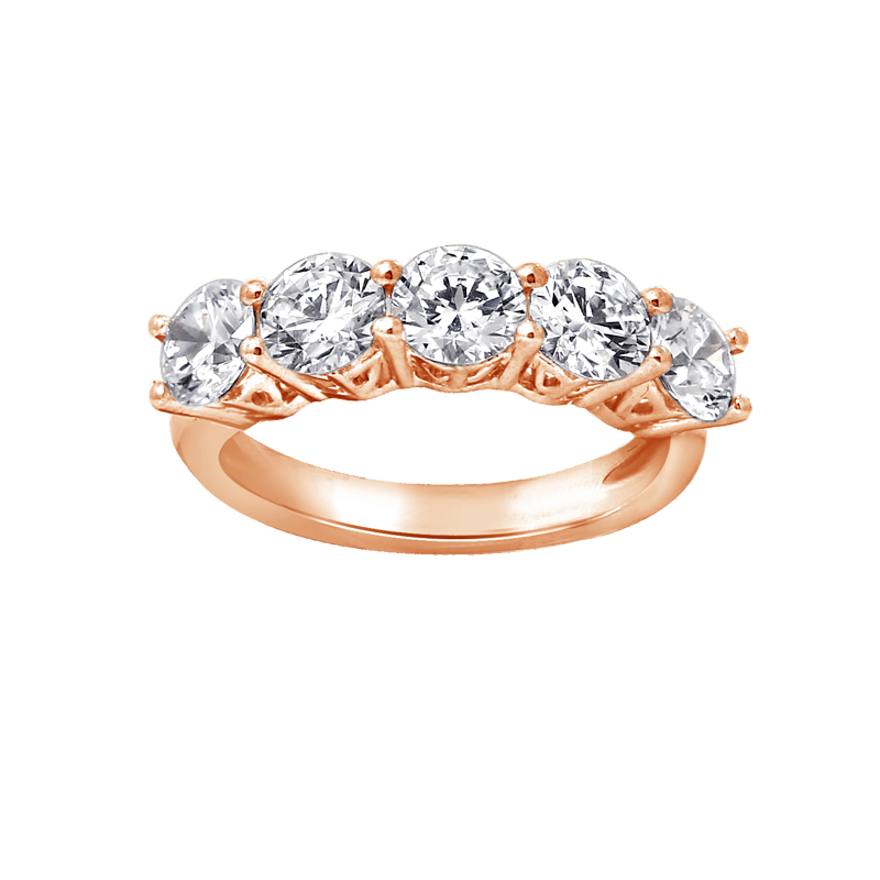 Diamonbliss Round 5-stone Ring In Pink
