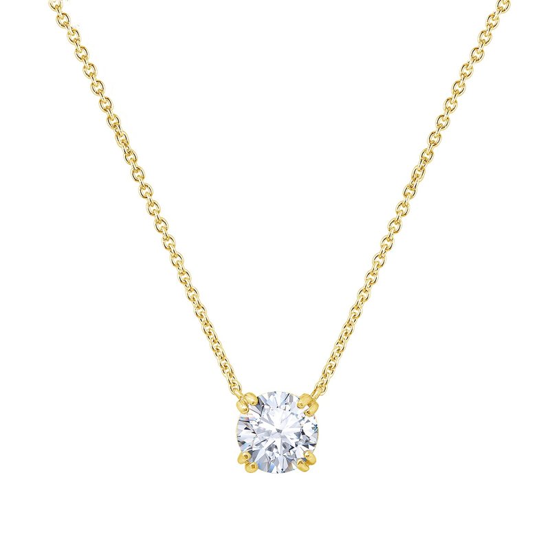 Diamonbliss Round Solitaire Pendant Necklace In Gold