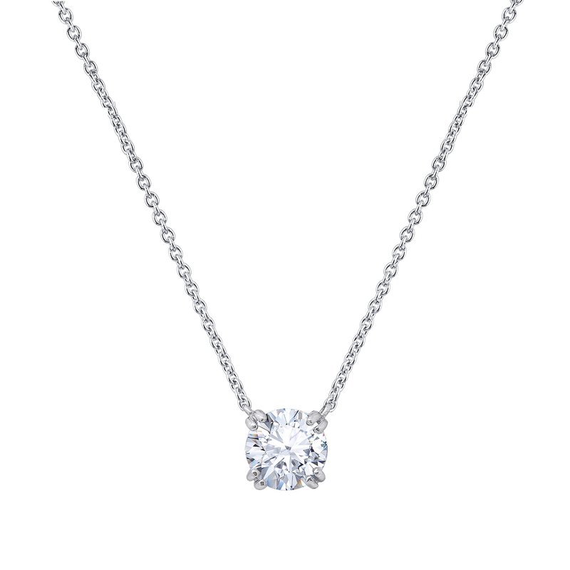 Diamonbliss Round Solitaire Pendant Necklace In Grey