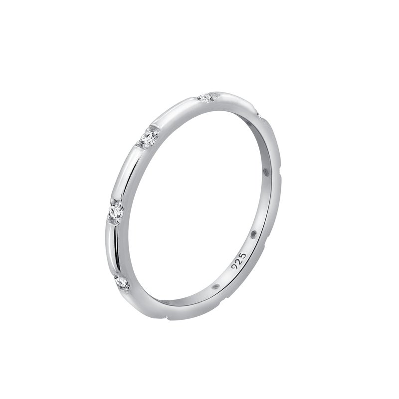 Shop Diamonbliss Stackable Station Ring In Grey