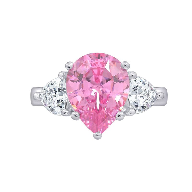 Diamonbliss Timeless Pear Cut Engagement Ring In Pink