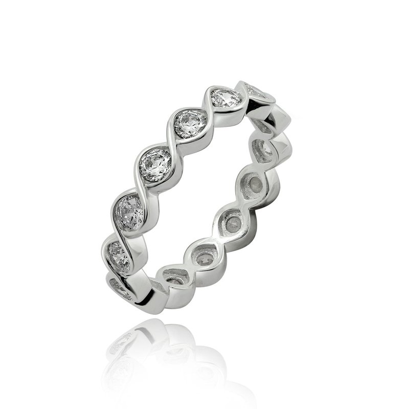 Diamonbliss Twisted Bezel Eternity Band Ring In Grey