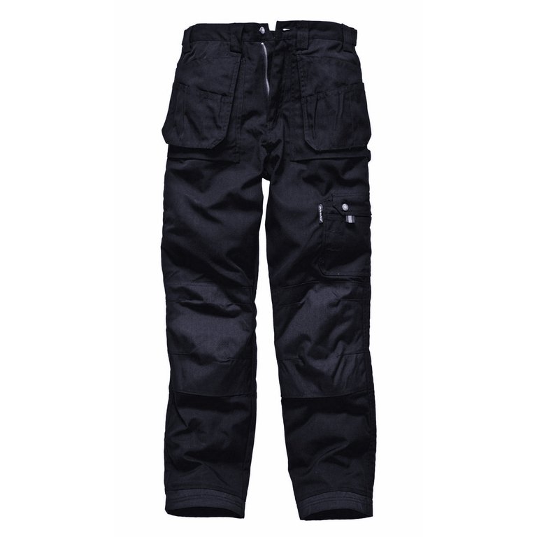 Dickies Blue Polyester Cotton Open Hem Trousers With Hook & Eye Fastening 