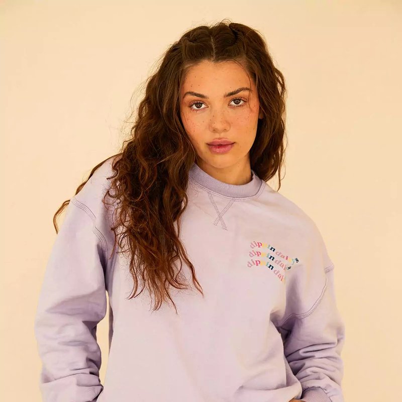 Shop Dippin Daisys Dd Wave Crewneck Sweatshirt In Purple