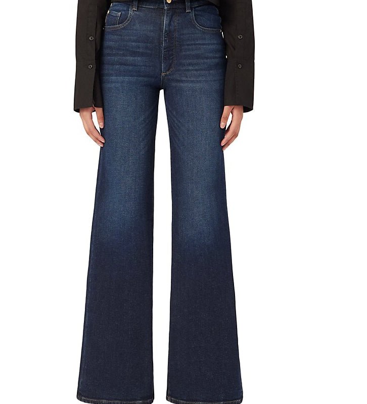 Shop Dl1961 Women Hepburn Wide Leg High Rise Vintage 32" Mediterranean Denim Jeans In Blue