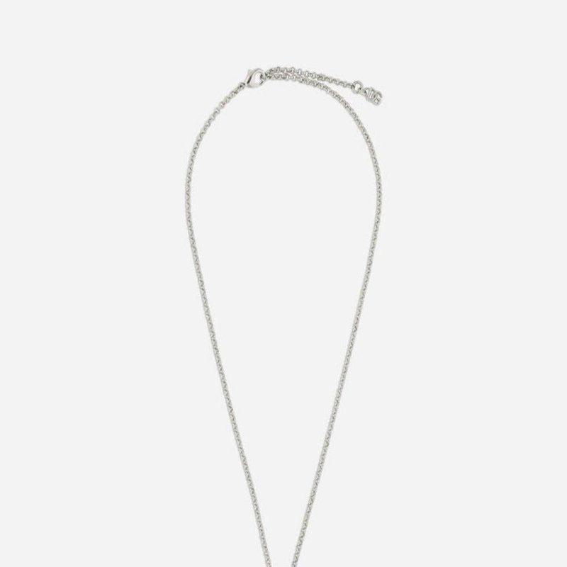Shop Dolce & Gabbana Kim Necklace With Rhinestone Crystal Cross In Grey