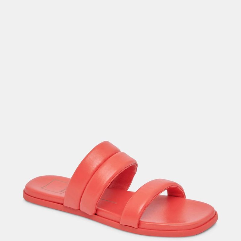 Shop Dolce Vita Adore Leather Slide Sandal In Red