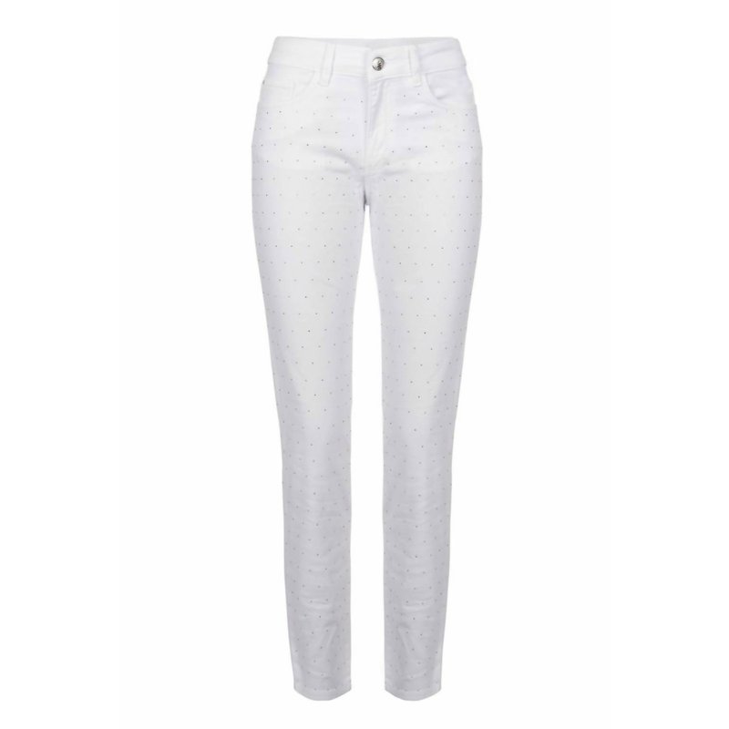 Shop Dolcezza White Rhinestone Front Jeans
