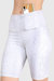 Greyscale Printed Biker Shorts - White