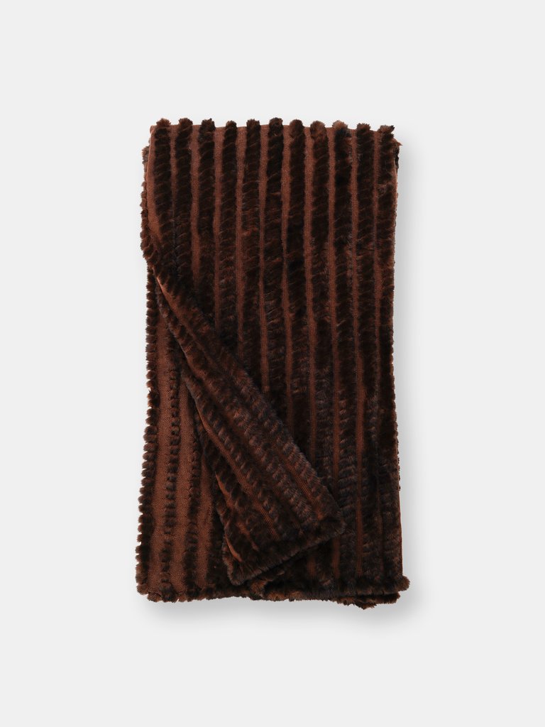 Knitted Fur Throw - Whiskey
