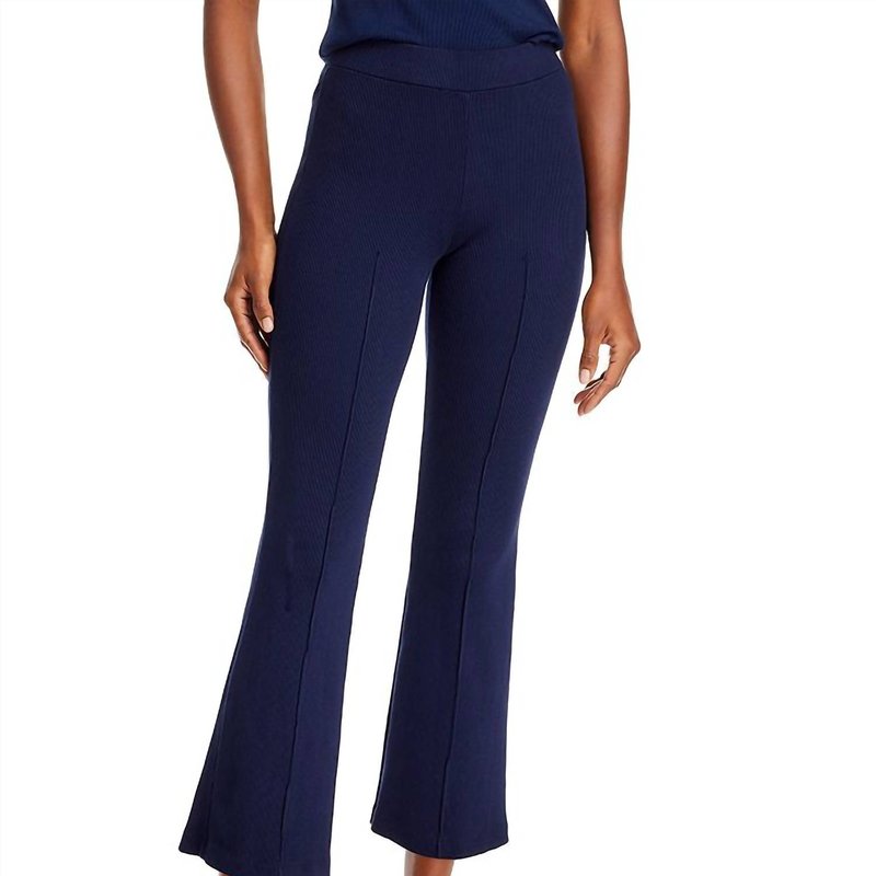 Donni Rib Kick Flare Pants In Navy In Blue