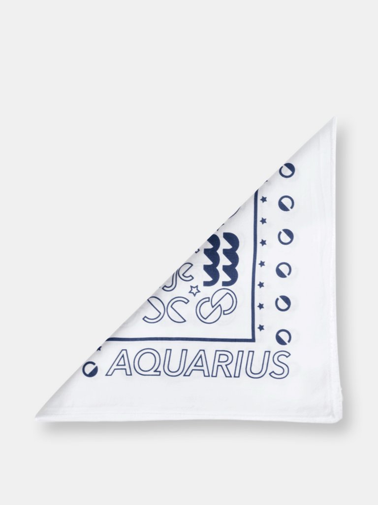 Aquarius Bandana - White w/ Navy
