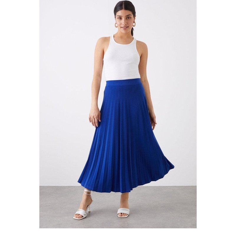 Shop Dorothy Perkin Perkins Womens/ladies Pleated Midi Skirt In Blue