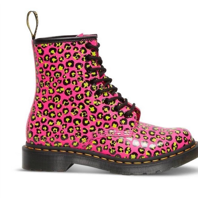 Shop Dr. Martens' 1460 Clash Pink Loud Leopard Smooth Boots