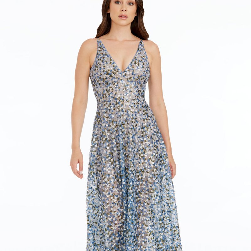 Dress The Population Ariyah Gown In Blue