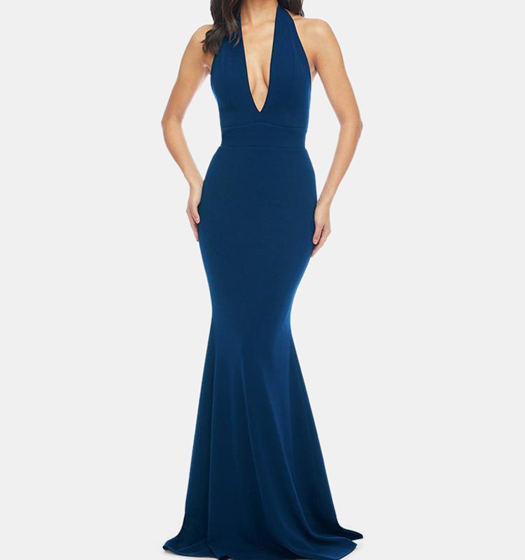 Dress The Population Camden Gown In Peacock Blue