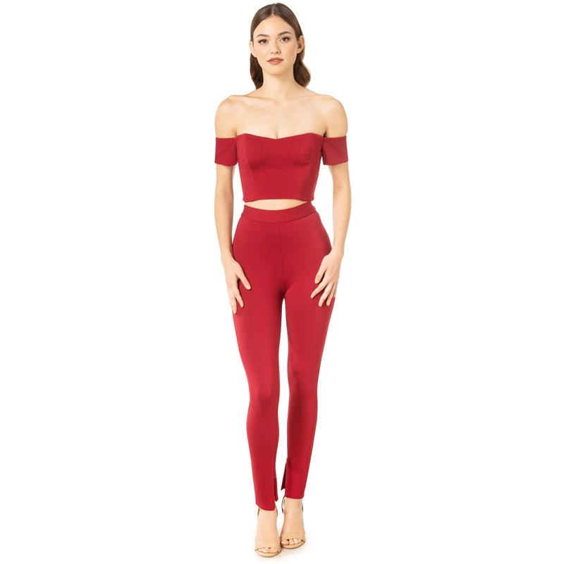 Dress The Population Classic Legging In Red