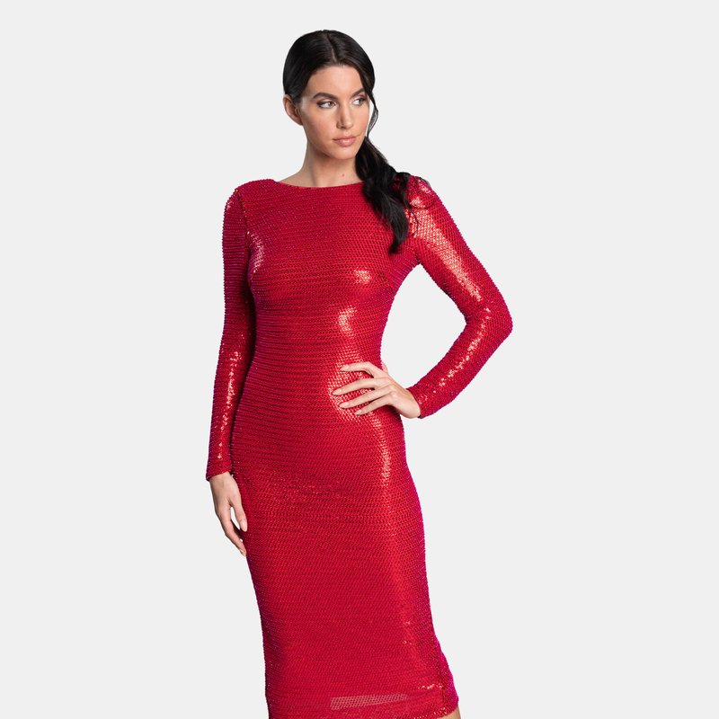 Dress The Population Emery Dress In Rouge