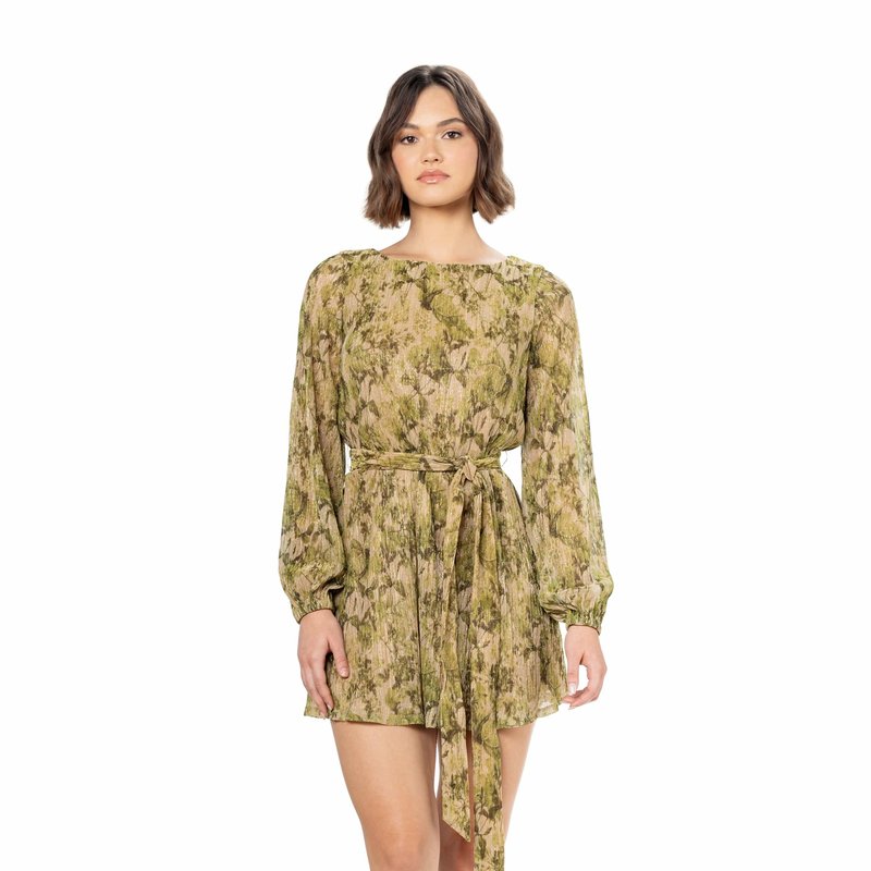 Dress The Population Women's Kirsi Floral-print Shift Dress In Green