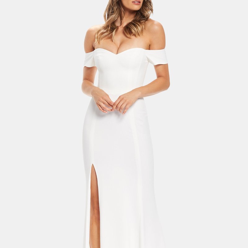 Dress The Population Logan Gown In Off White