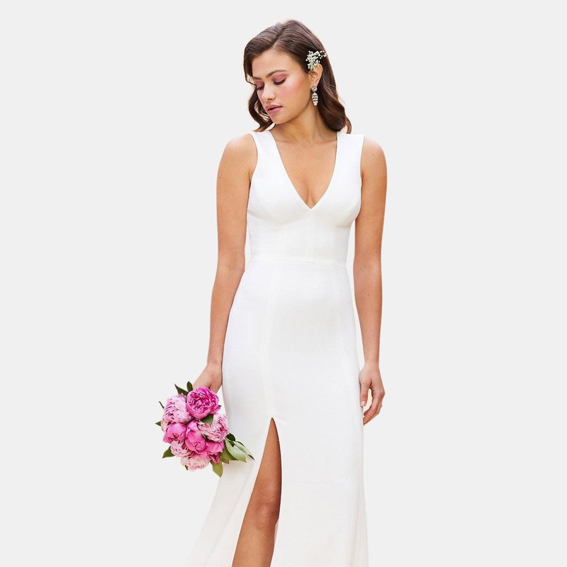 Dress The Population Sandra Gown In Off White